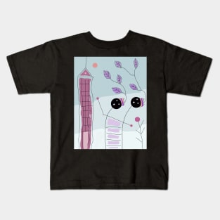 Kids and Skyscraper Stick Figure Kids T-Shirt